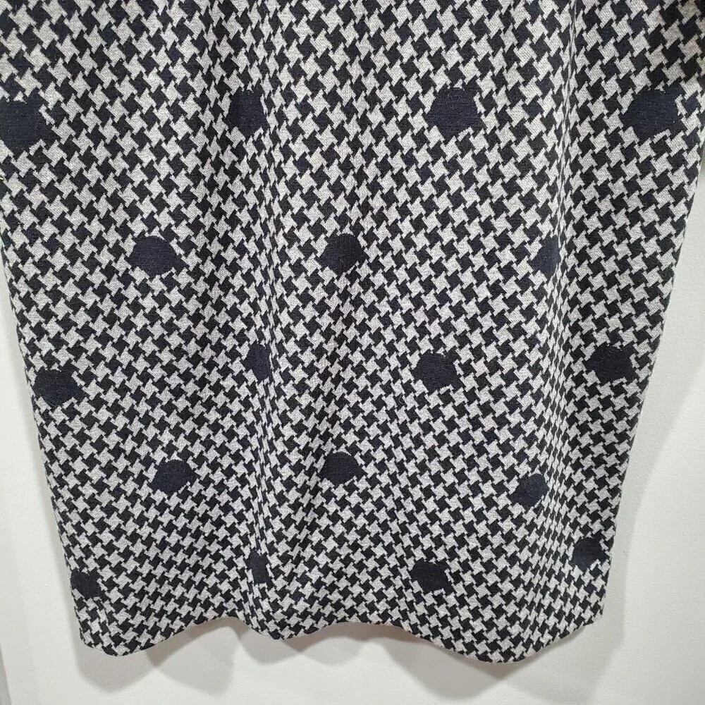 Talbots Womens Black Gray Polka Dot 3/4 Bell Sleeve Sheath Dress NWT Sz 6